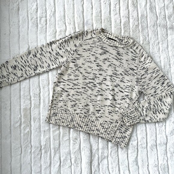 J. Crew Speckled Cotton Sweater (Ivory) M - Picture 5 of 11